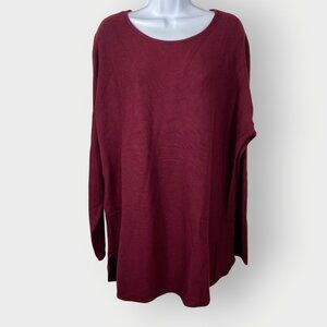 Michael Kors Womens Sweater Tunic | XL | Burgundy | Cozy Holidays